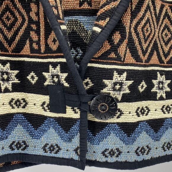 VINTAGE TAPESTRY BOLERO southwestern western Gypsy bohemian jacket sz M NFR - Picture 5 of 7